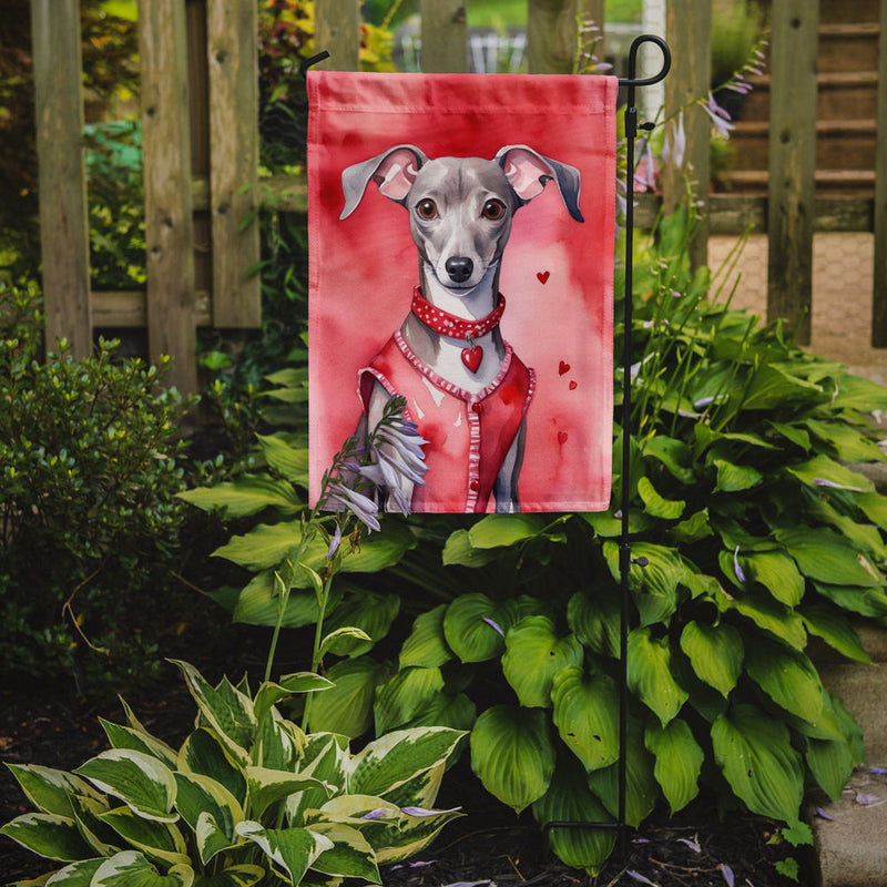 Italian Greyhound My Valentine Garden Flag