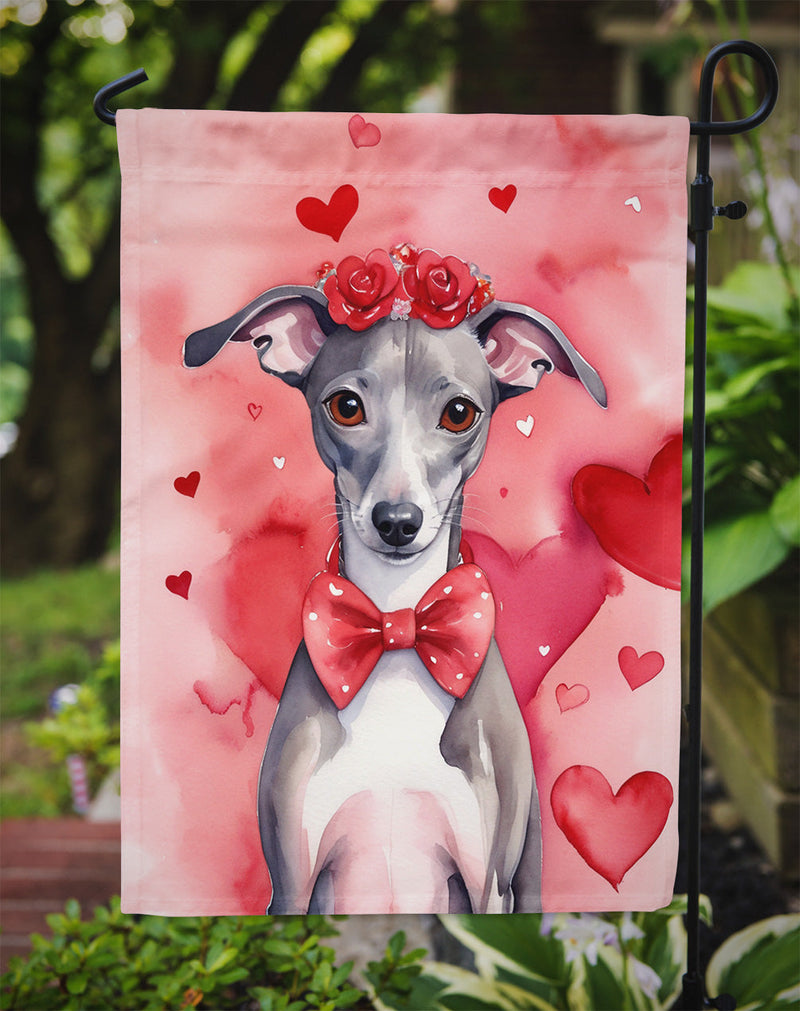 Italian Greyhound My Valentine Garden Flag