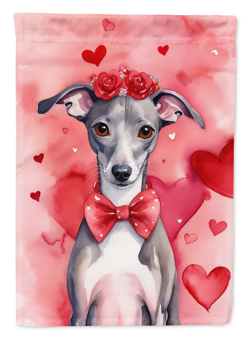 Italian Greyhound My Valentine Garden Flag