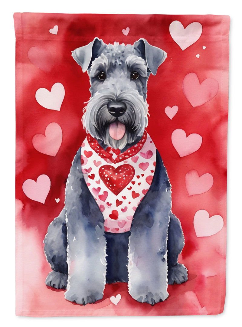 Kerry Blue Terrier My Valentine House Flag