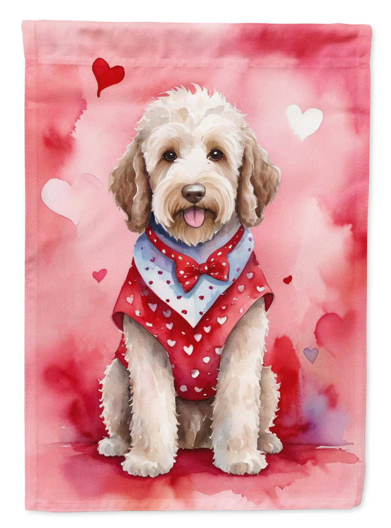 Labradoodle My Valentine House Flag