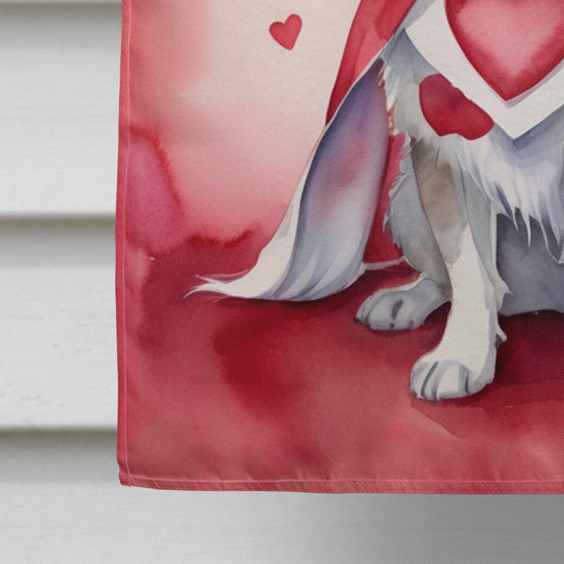 Papillon My Valentine House Flag