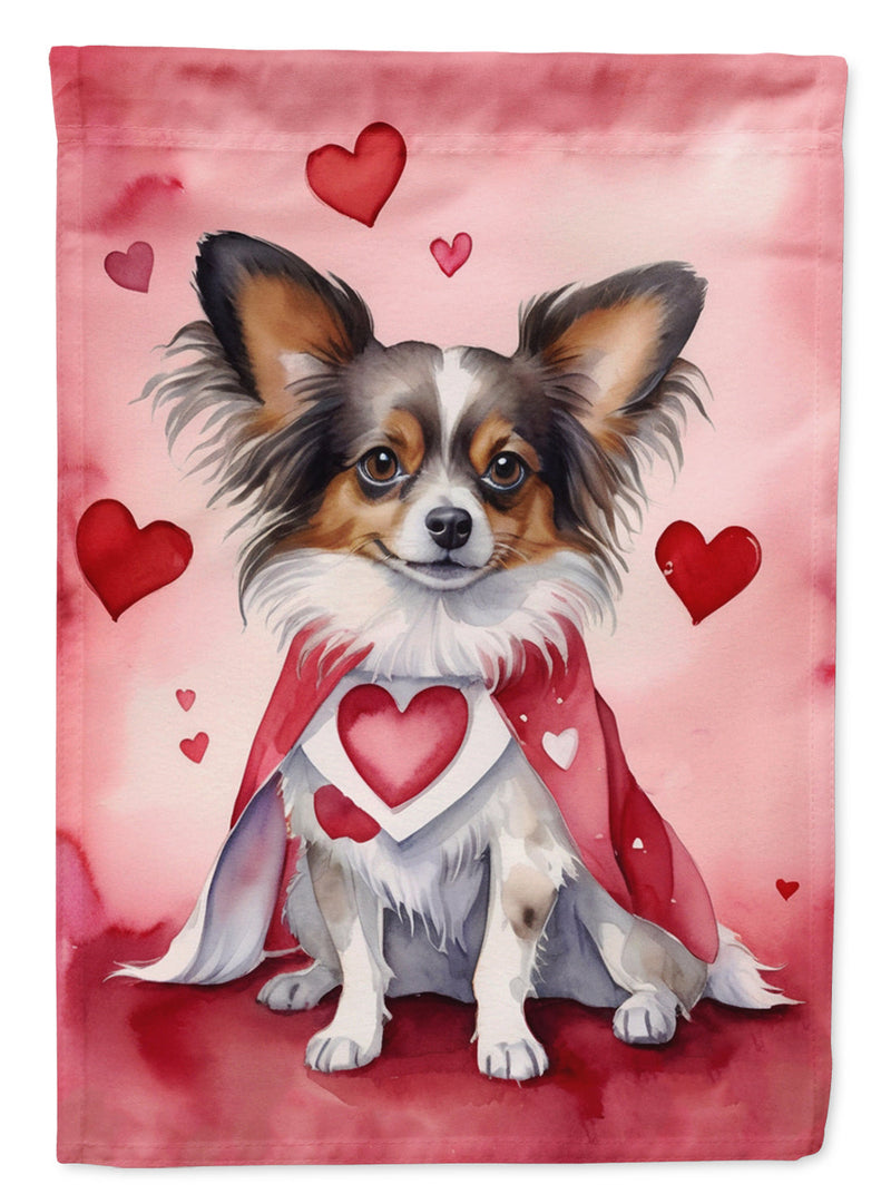 Papillon My Valentine House Flag