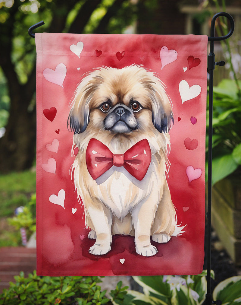 Pekingese My Valentine Garden Flag