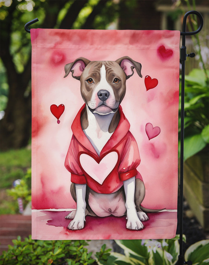 Pit Bull Terrier My Valentine Garden Flag