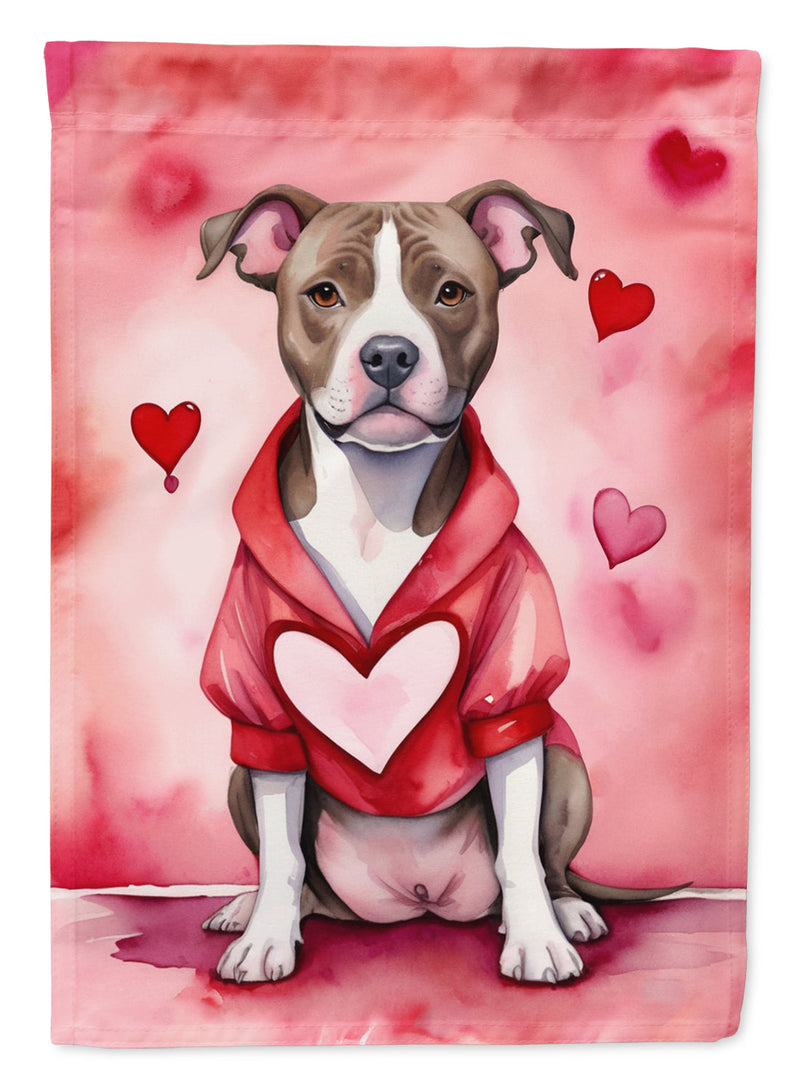 Pit Bull Terrier My Valentine Garden Flag