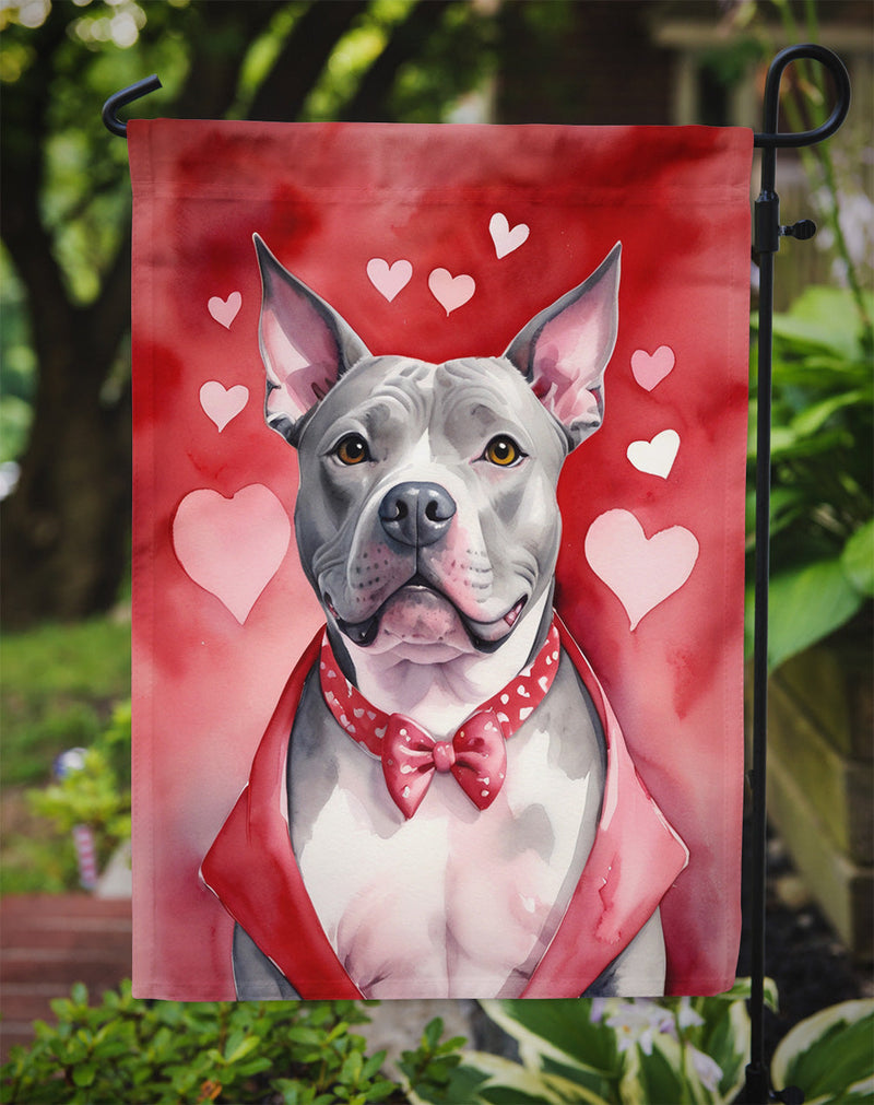 Pit Bull Terrier My Valentine Garden Flag