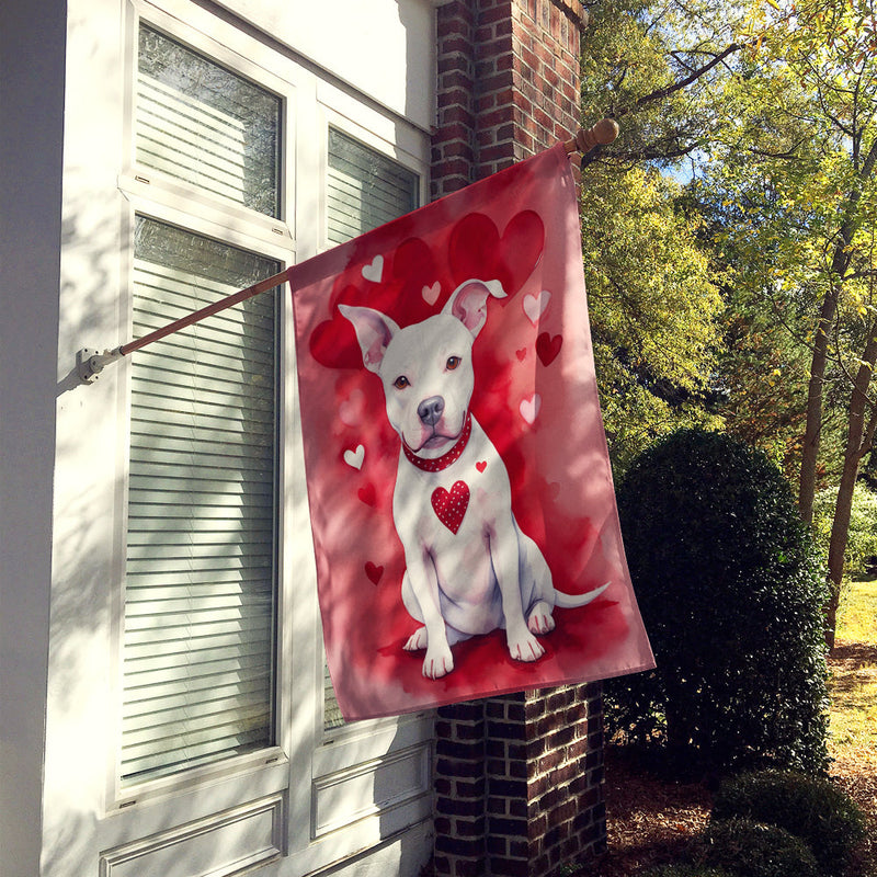 Pit Bull Terrier My Valentine House Flag