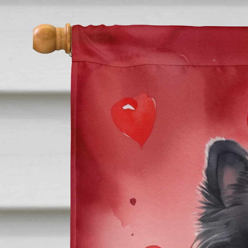 Pomeranian My Valentine House Flag