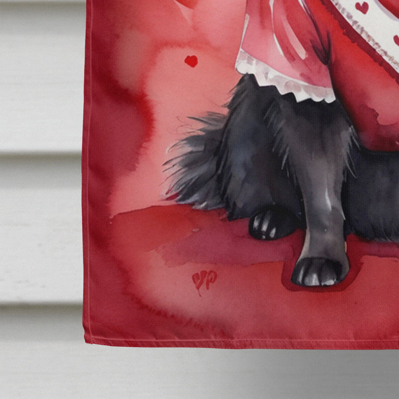 Pomeranian My Valentine House Flag