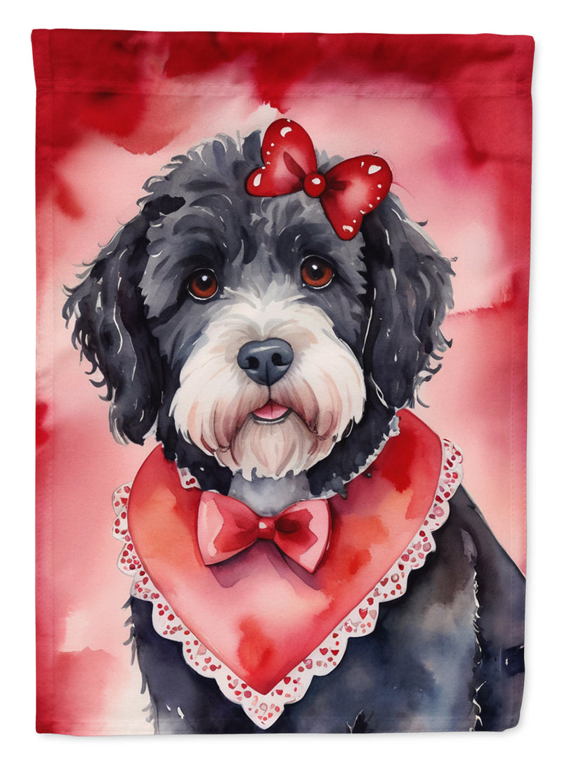 Portuguese Water Dog My Valentine House Flag