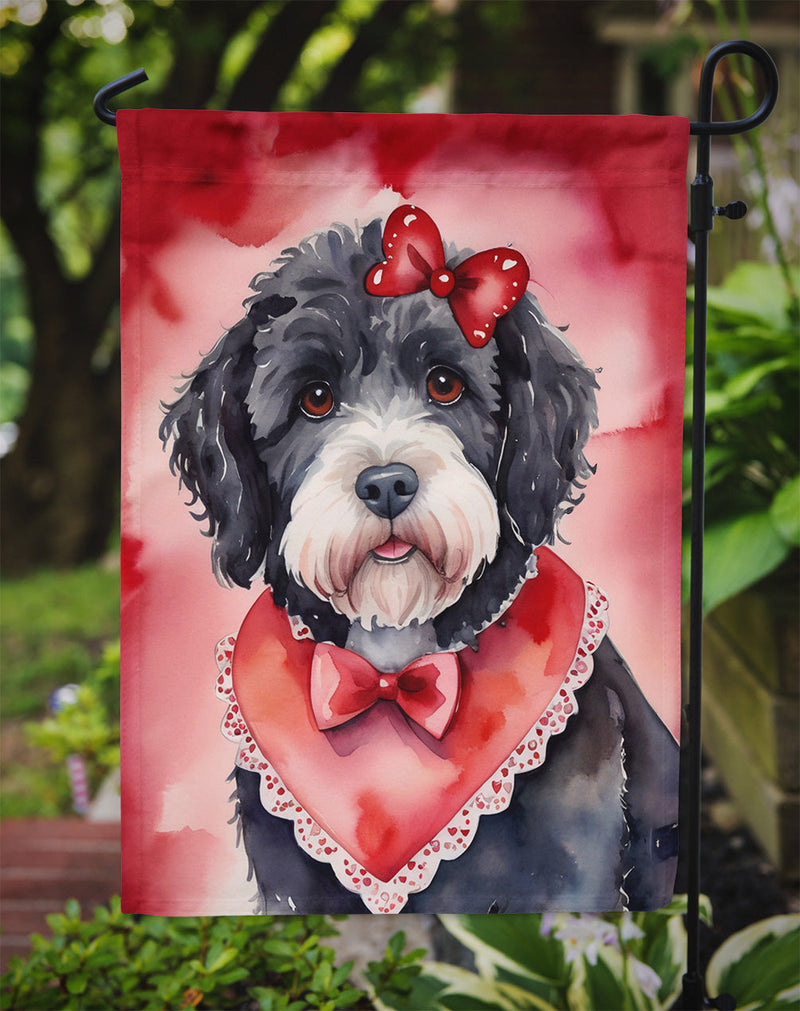 Portuguese Water Dog My Valentine Garden Flag