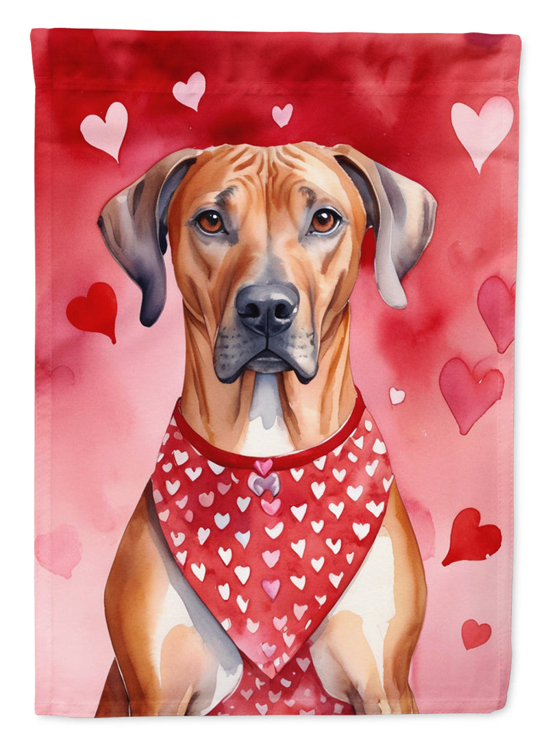 Rhodesian Ridgeback My Valentine House Flag