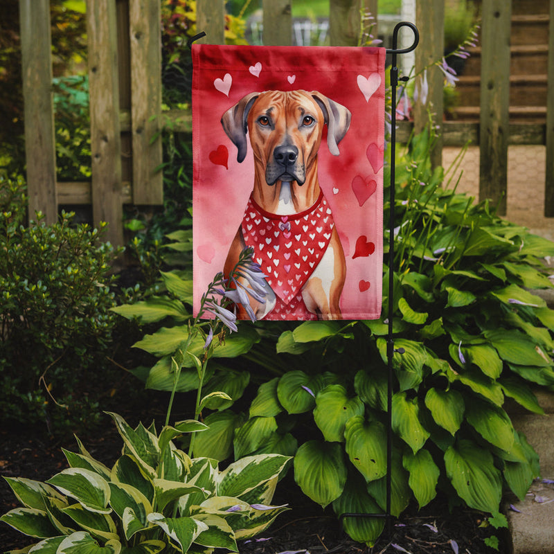 Rhodesian Ridgeback My Valentine Garden Flag