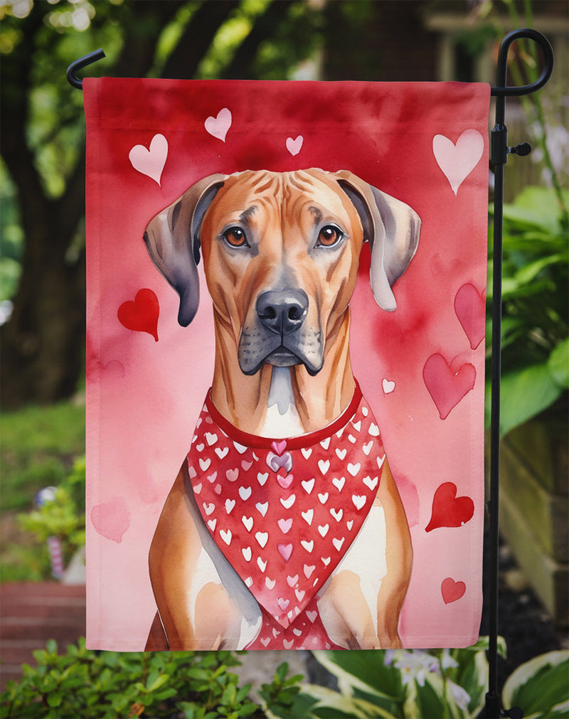 Rhodesian Ridgeback My Valentine Garden Flag