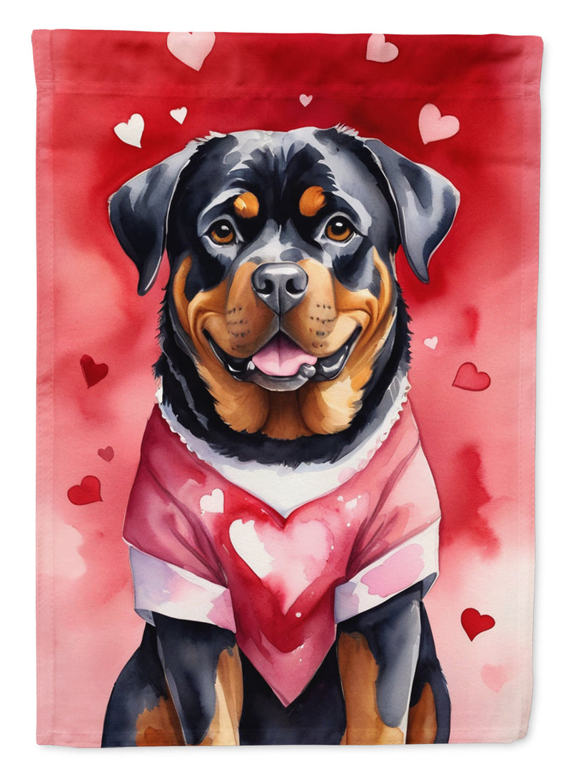 Rottweiler My Valentine House Flag