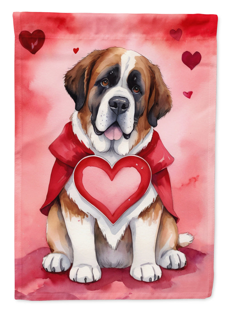 Saint Bernard My Valentine House Flag