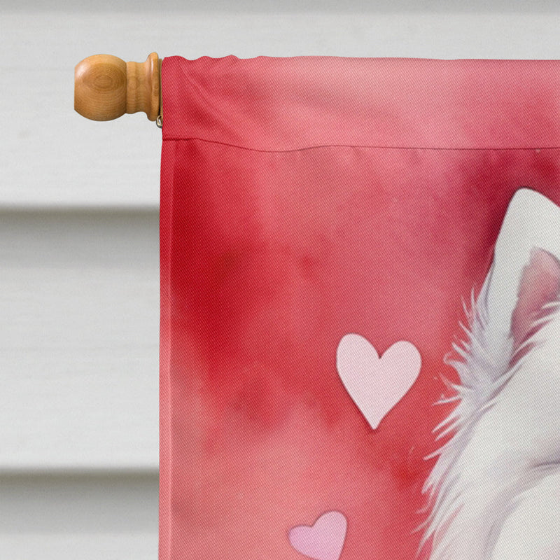 Samoyed My Valentine House Flag