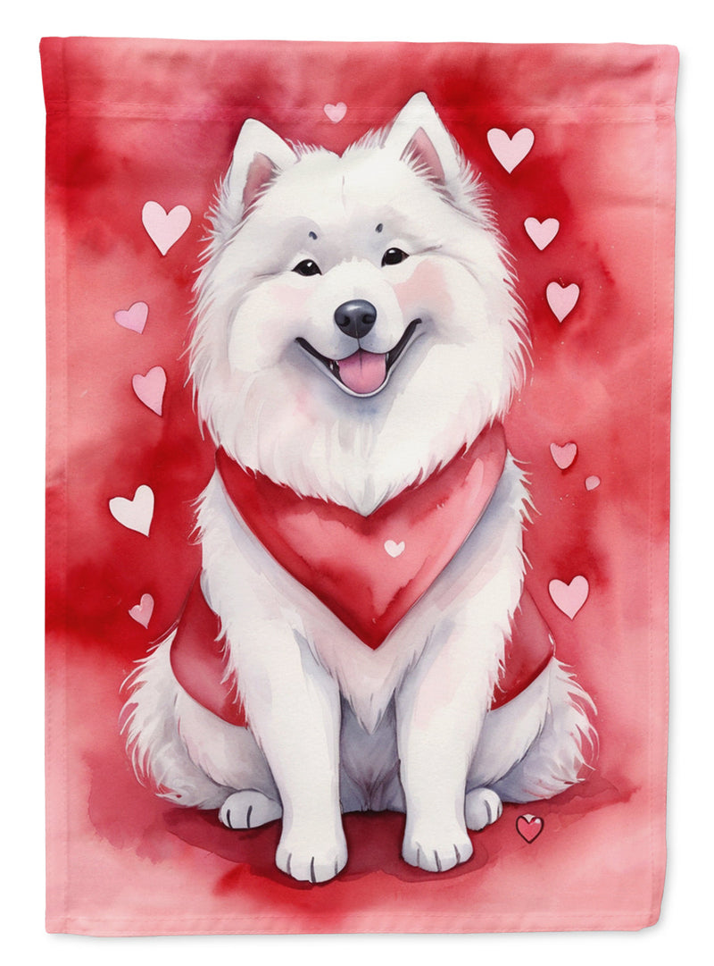 Samoyed My Valentine House Flag