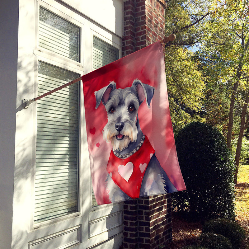 Schnauzer My Valentine House Flag