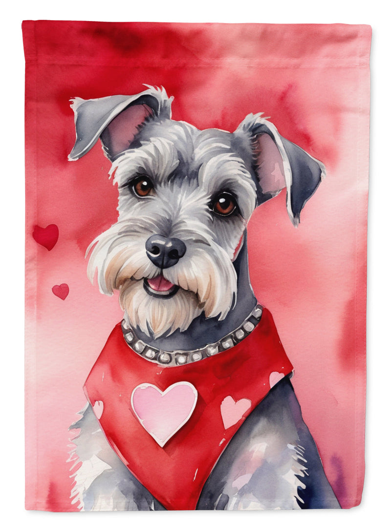 Schnauzer My Valentine House Flag