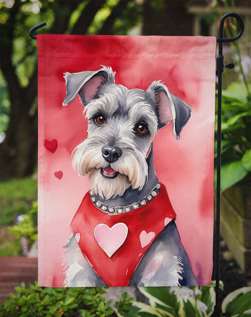 Schnauzer My Valentine Garden Flag