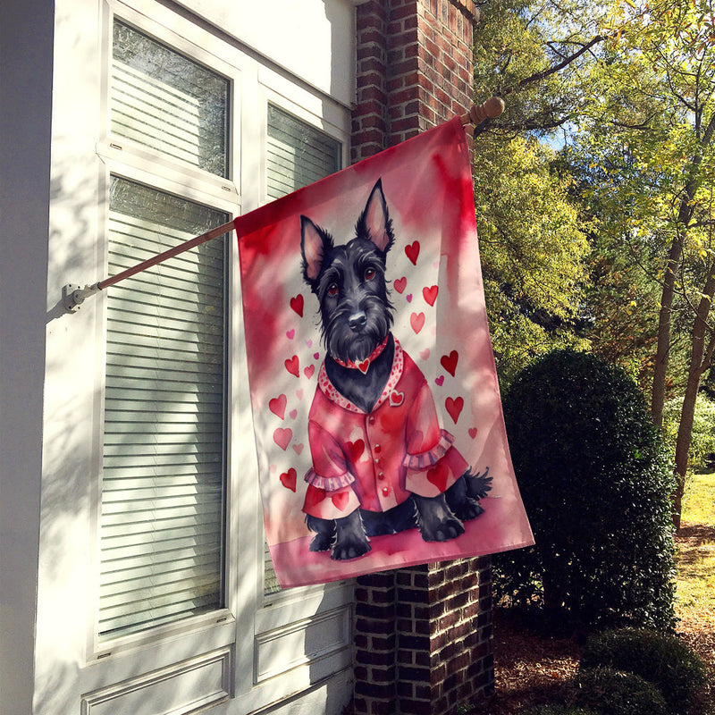 Scottish Terrier My Valentine House Flag