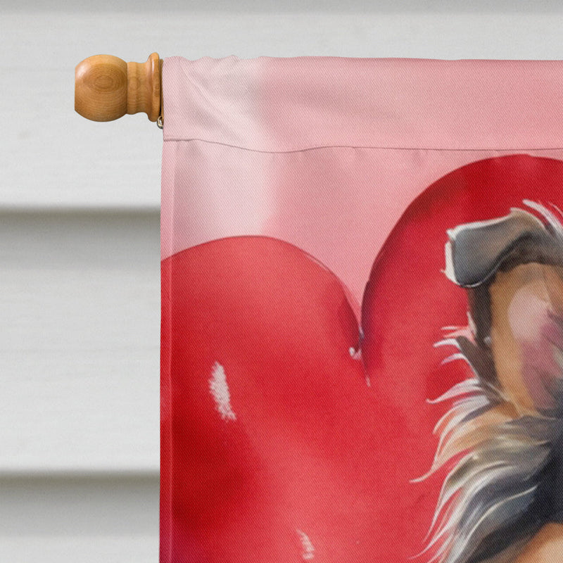 Sheltie My Valentine House Flag