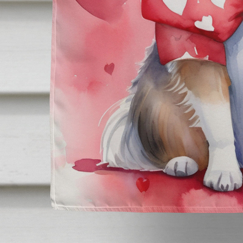 Sheltie My Valentine House Flag