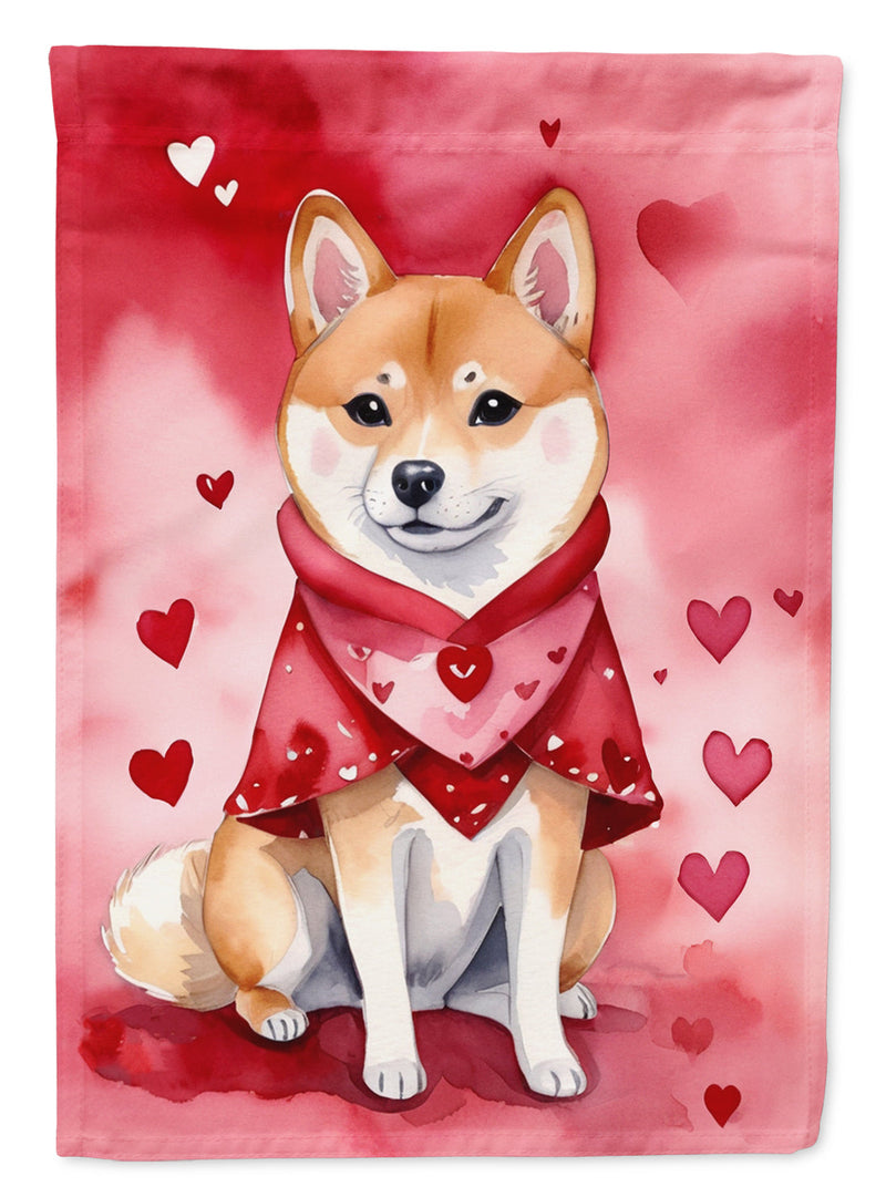 Shiba Inu My Valentine House Flag