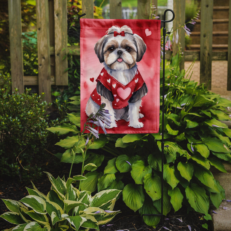 Shih Tzu My Valentine Garden Flag