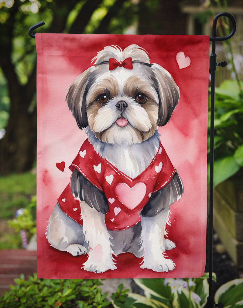 Shih Tzu My Valentine Garden Flag