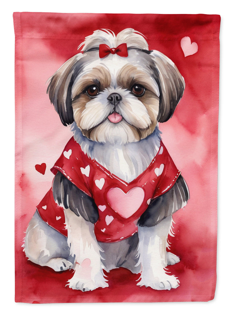 Shih Tzu My Valentine Garden Flag