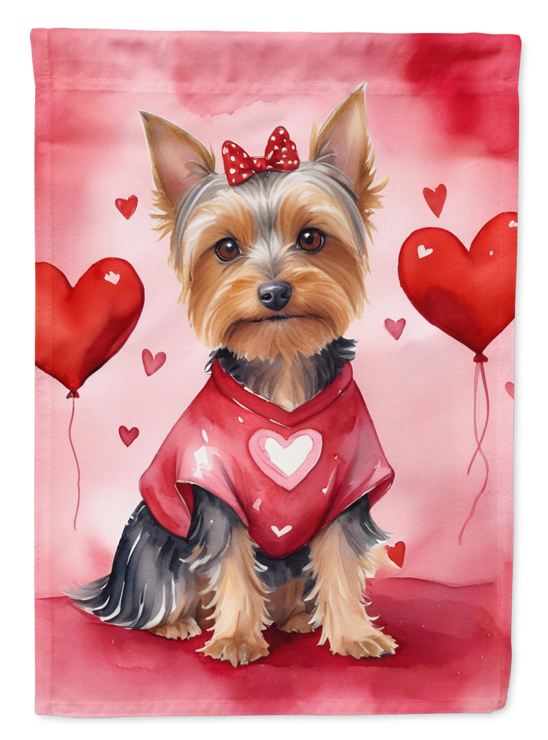 Silky Terrier My Valentine Garden Flag