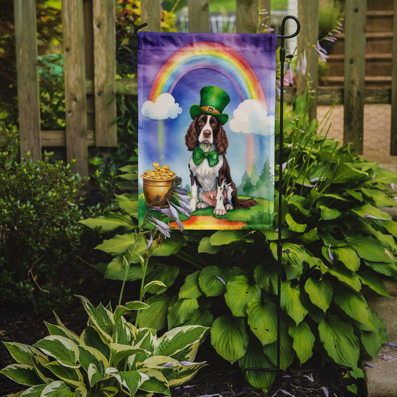 English Springer Spaniel St Patrick's Day Garden Flag