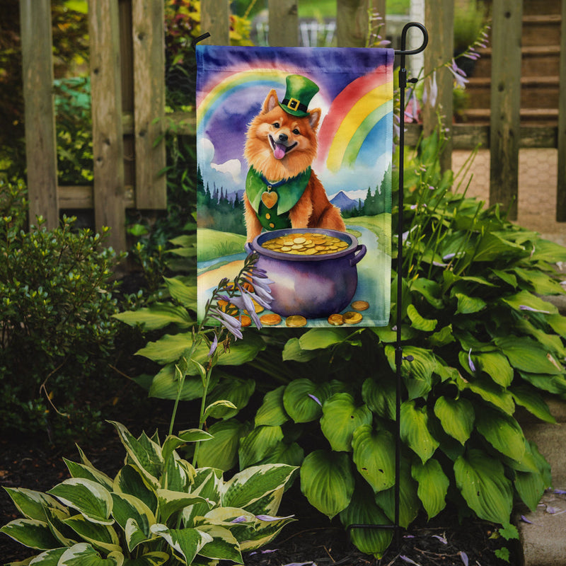 Finnish Spitz St Patrick's Day Garden Flag