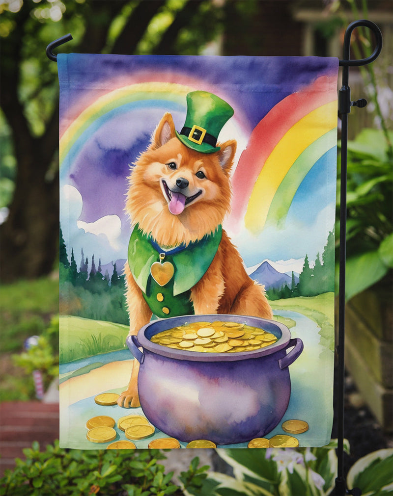 Finnish Spitz St Patrick's Day Garden Flag