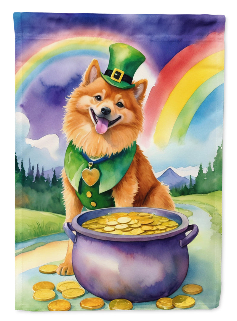 Finnish Spitz St Patrick's Day Garden Flag