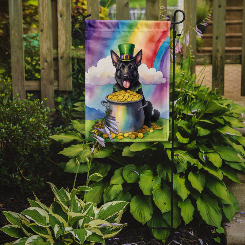 German Shepherd St Patrick's Day Garden Flag