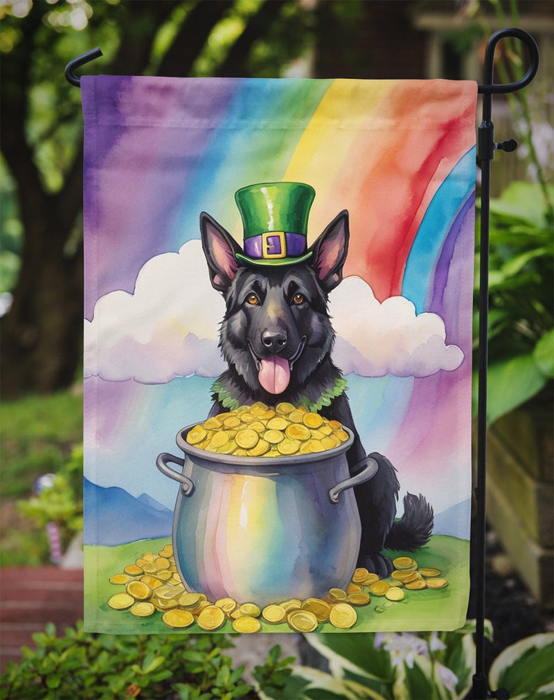 German Shepherd St Patrick's Day Garden Flag