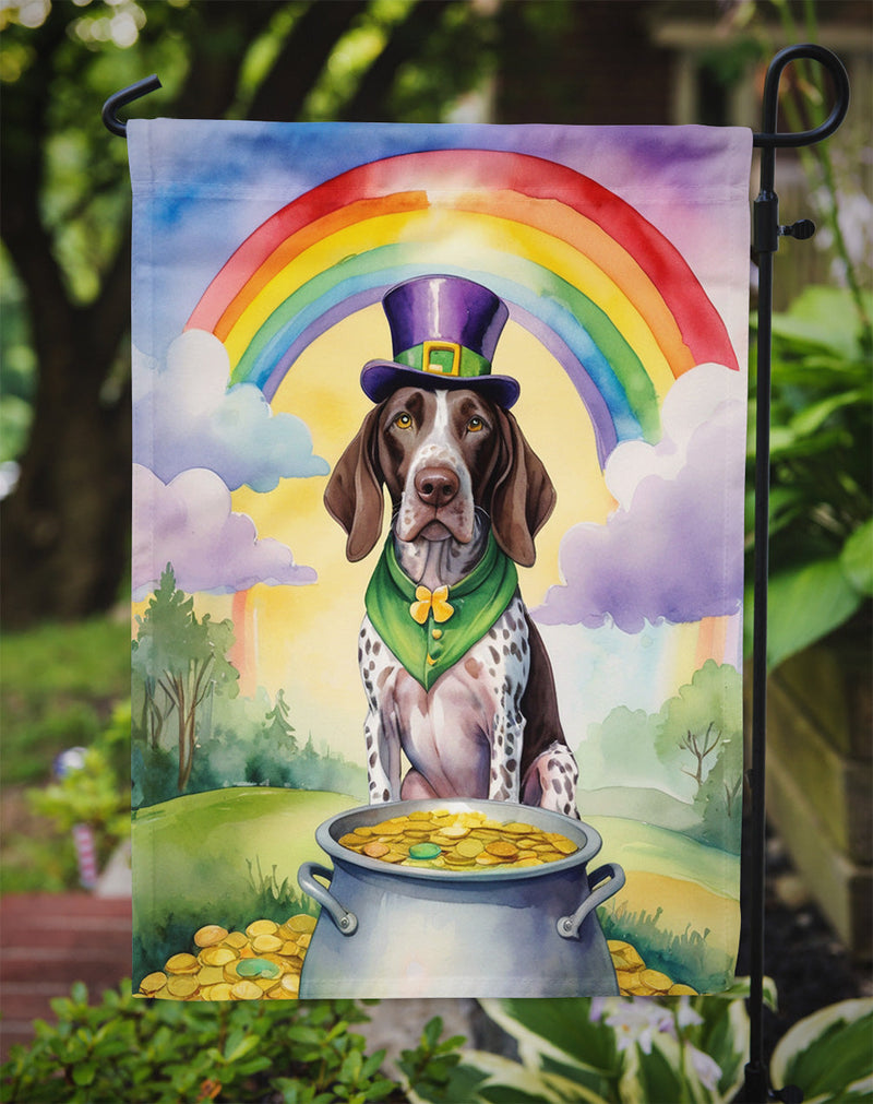 German Shorthaired Pointer St Patrick's Day Garden Flag