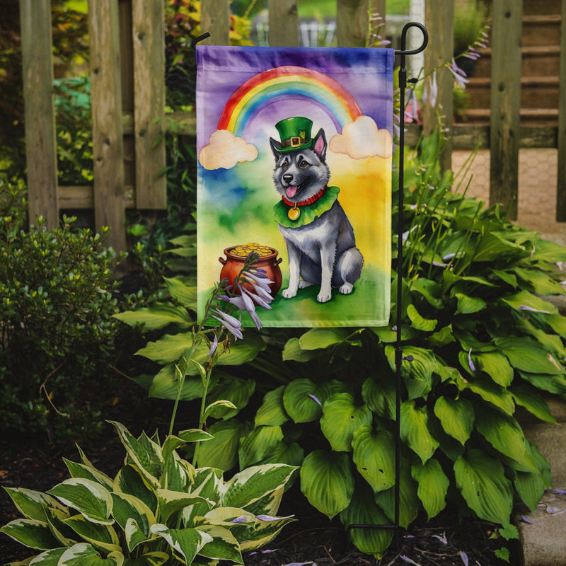 Norwegian Elkhound St Patrick's Day Garden Flag