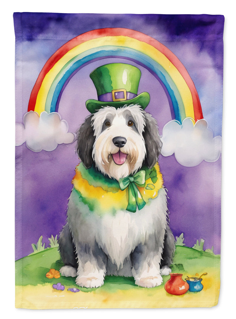 Old English Sheepdog St Patrick's Day House Flag