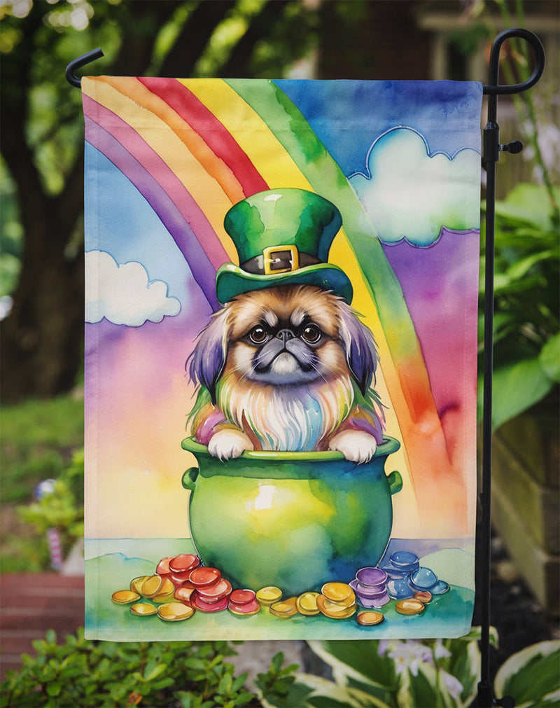 Pekingese St Patrick's Day Garden Flag