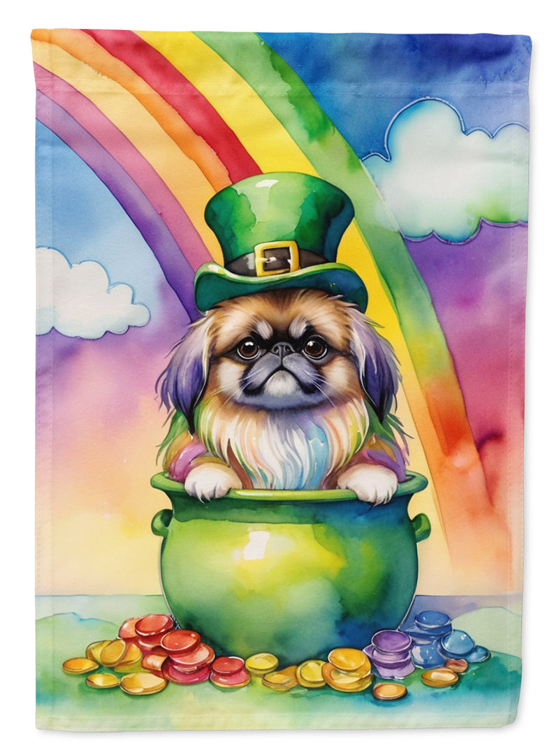 Pekingese St Patrick's Day Garden Flag