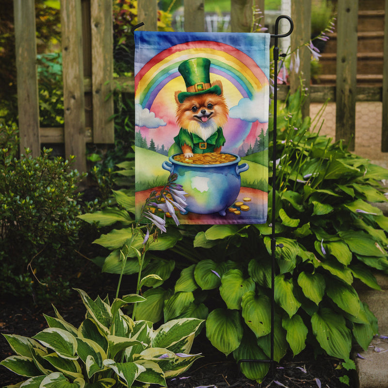 Pomeranian St Patrick's Day Garden Flag