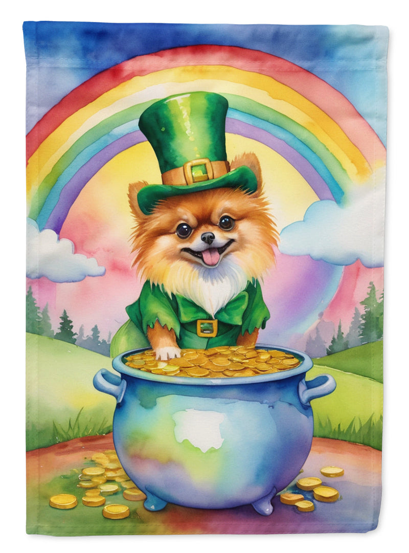 Pomeranian St Patrick's Day Garden Flag