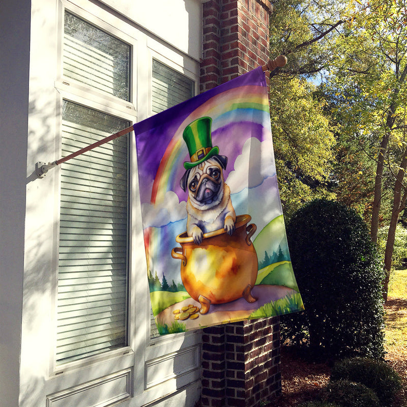 Pug St Patrick's Day House Flag