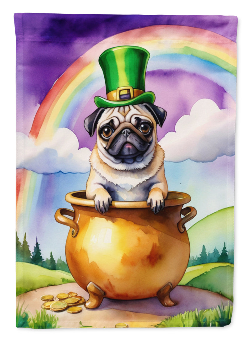 Pug St Patrick's Day House Flag