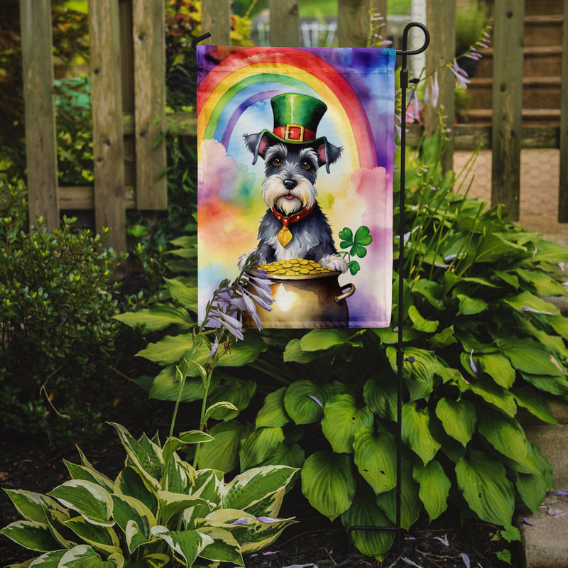 Schnauzer St Patrick's Day Garden Flag